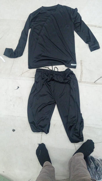 Men's Solid Full Sleeves Black Track Suit