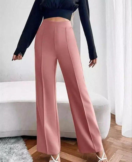 Women's Nontransparent Fabric Classic-Stylish Pant Pink